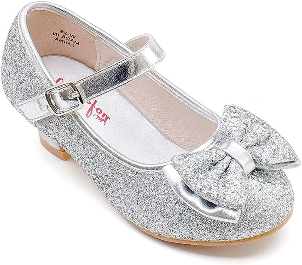 Walofou Flower Girls Wedding Party Heel Princess Shoes Flats for Kid Toddler