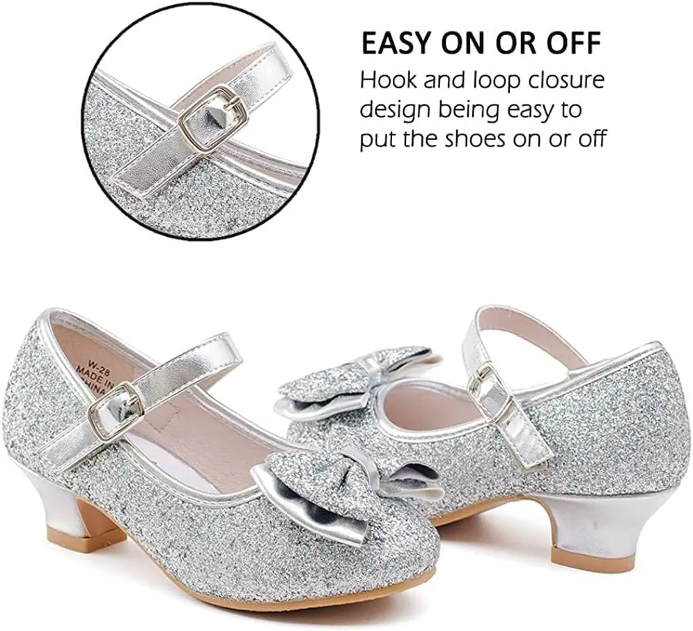 Walofou Flower Girls Wedding Party Heel Princess Shoes Flats for Kid Toddler