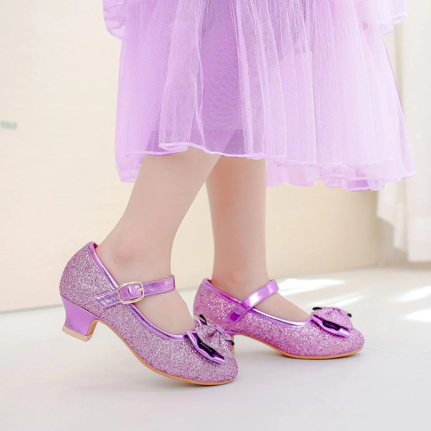 Walofou Flower Girls Wedding Party Heel Princess Shoes Flats for Kid Toddler