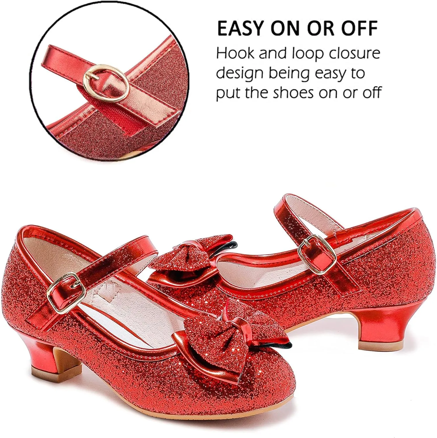 Walofou Flower Girls Wedding Party Heel Princess Shoes Flats for Kid Toddler