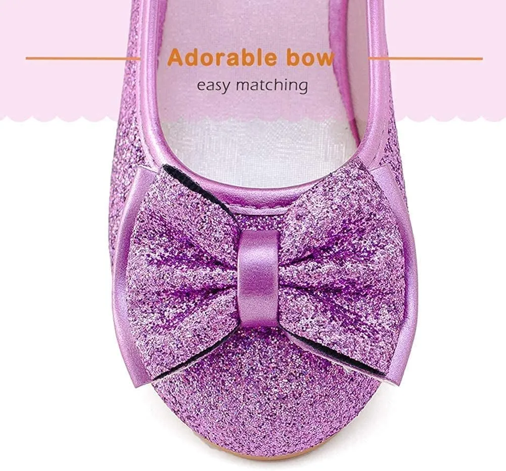 Walofou Flower Girls Wedding Party Heel Princess Shoes Flats for Kid Toddler