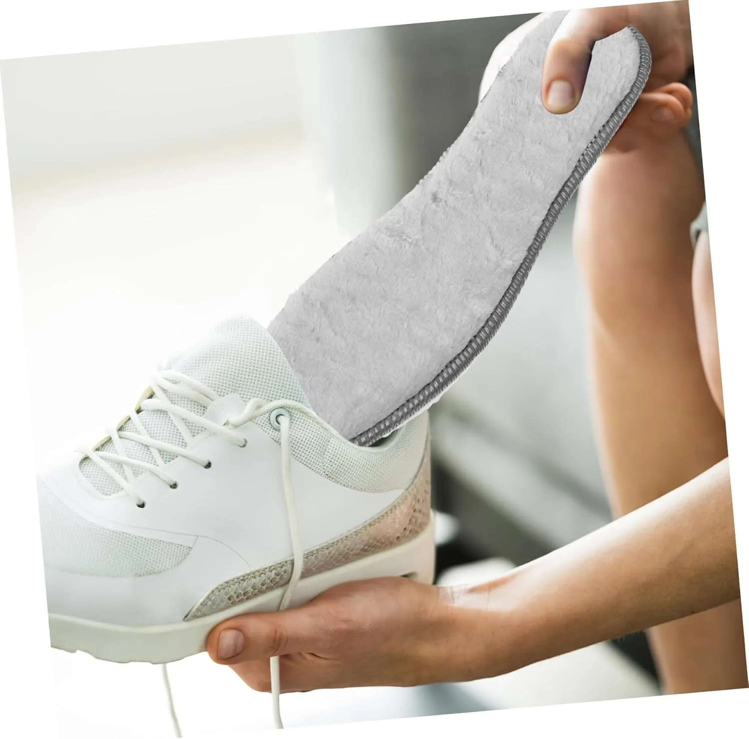 Warm Plush Insoles Winter Thickened Shoe Inserts for Women Men Fuzzy Liner Socks Non-Crease Boot Insoles (Size 37 4 Pairs Grey)