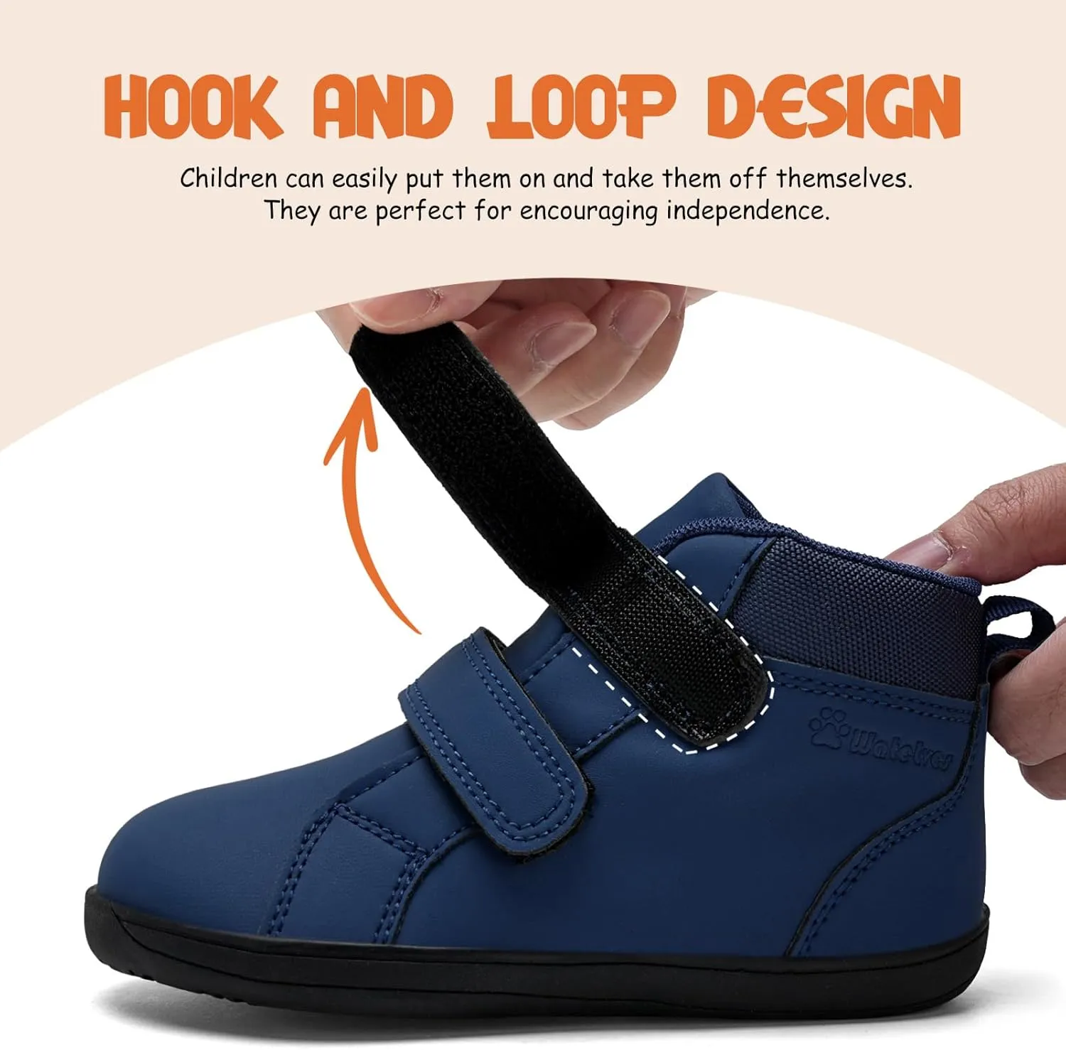 WateLves Toddler Little Kids Wide Barefoot Shoes Boys Girls Winter High Top Minimalist Sneakers Ankle Boots Leather Uniform Dress Shoes Naturally Splay