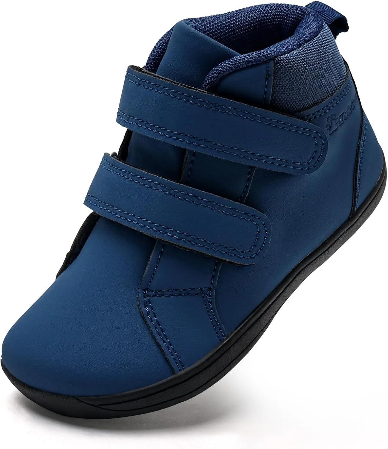 WateLves Toddler Little Kids Wide Barefoot Shoes Boys Girls Winter High Top Minimalist Sneakers Ankle Boots Leather Uniform Dress Shoes Naturally Splay