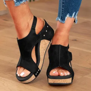 Wedge Sandals for Women 2025 Wide Width Comfortable Open-Toe Cork Casual & Dressy Summer Shoes Platform Wedges Heels Sandals with Ankle Strap Arch Support for Woman Boho Beach Vacation