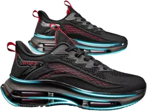 WENOREG Ztigerz Men's Mesh Air Cushion Sneakers Orthopedic Travel Plimsolls,Fashion Lace up Lightweight Non Slip Shock-Absorbing Breathable Comfort Gym Jogging Tennis Walking Work Running Shoes