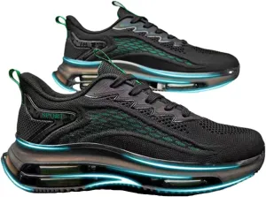 WENOREG Ztigerz Men's Mesh Air Cushion Sneakers Orthopedic Travel Plimsolls,Fashion Lace up Lightweight Non Slip Shock-Absorbing Breathable Comfort Gym Jogging Tennis Walking Work Running Shoes