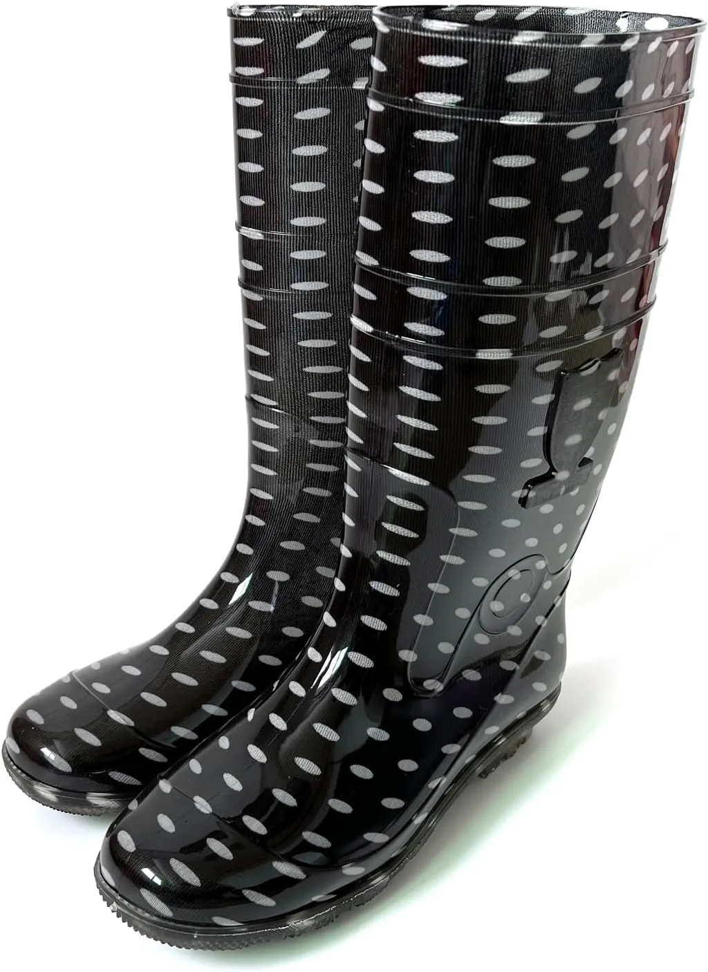Wide Calf Women's Waterproof Rain Boots, Sizes 9 10 11 12 13 14, Plus-Size Rubber Mud Boots, Anti-Slip Knee-High Outdoor Work Shoes for Garden, Farm, All-Weather, Comfortable & Durable