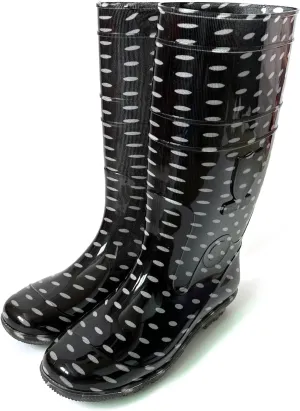 Wide Calf Women's Waterproof Rain Boots, Sizes 9 10 11 12 13 14, Plus-Size Rubber Mud Boots, Anti-Slip Knee-High Outdoor Work Shoes for Garden, Farm, All-Weather, Comfortable & Durable