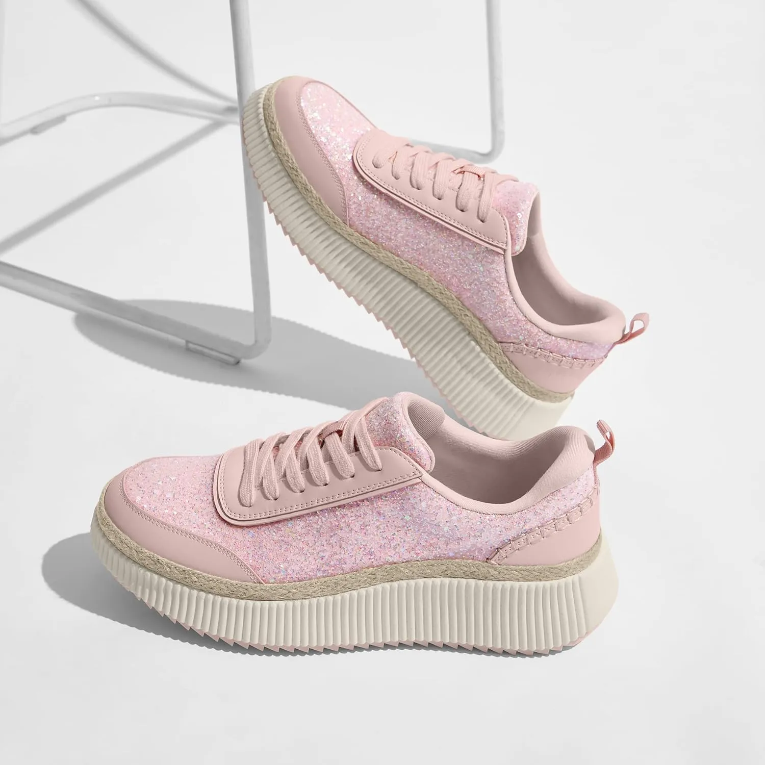 Women Espadrille Platform Sneakers Chunky Fashion Casual Shoes for Women Comfortable Walking Sneakers