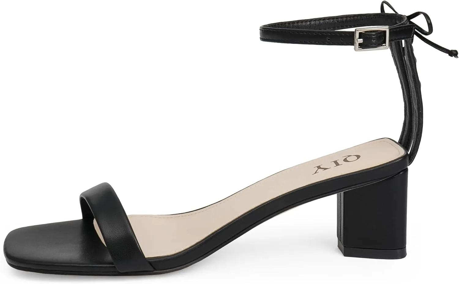 Women Heels Square Open Toe Sandals Ankle Strap Chunky Heels with Bow Comfort Dress Party Shoes
