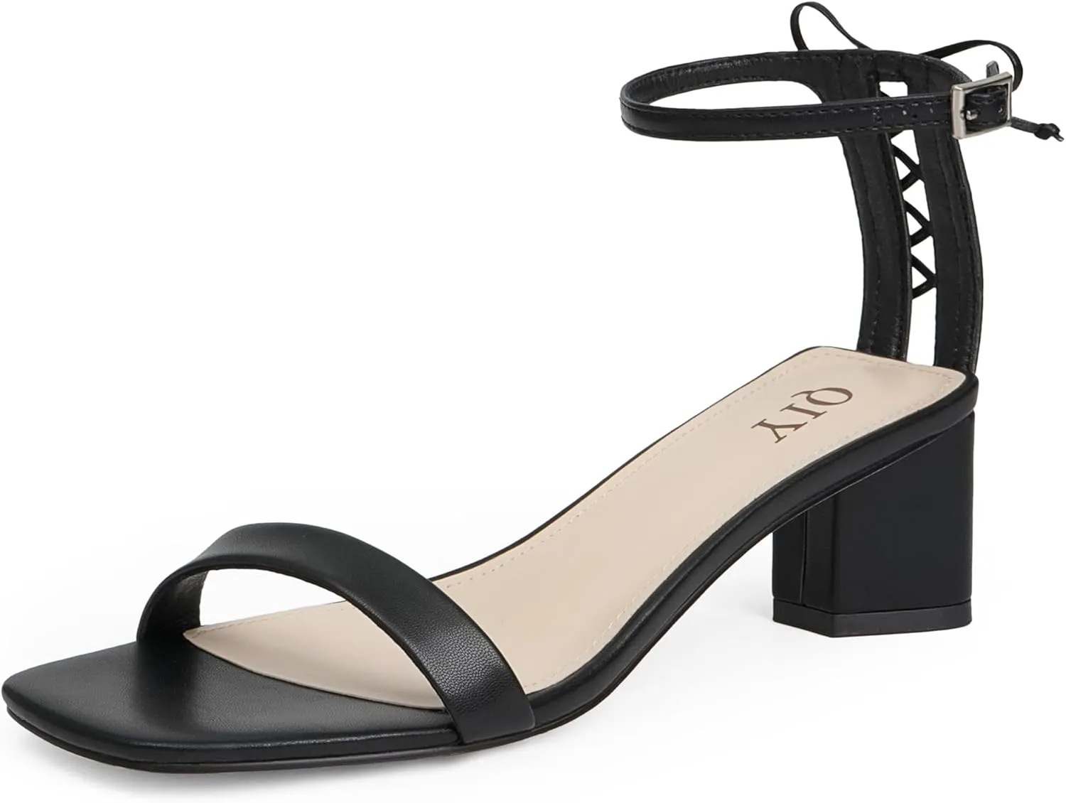 Women Heels Square Open Toe Sandals Ankle Strap Chunky Heels with Bow Comfort Dress Party Shoes