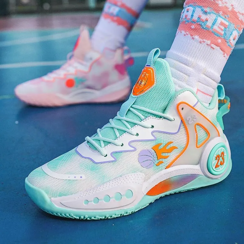 Women Men Basketball Shoes Breathable Non Slip Sneakers Unisex High Top Ultra-Light Fashion Outdoor Sports Shoes
