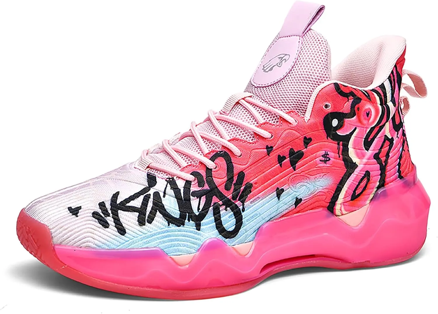 Women Men Basketball Shoes Youth Fashion High Top Running Shoes Volleyball Sneakers Colorful Painting Sport Shoes Comfortable Non-Slip Footwear