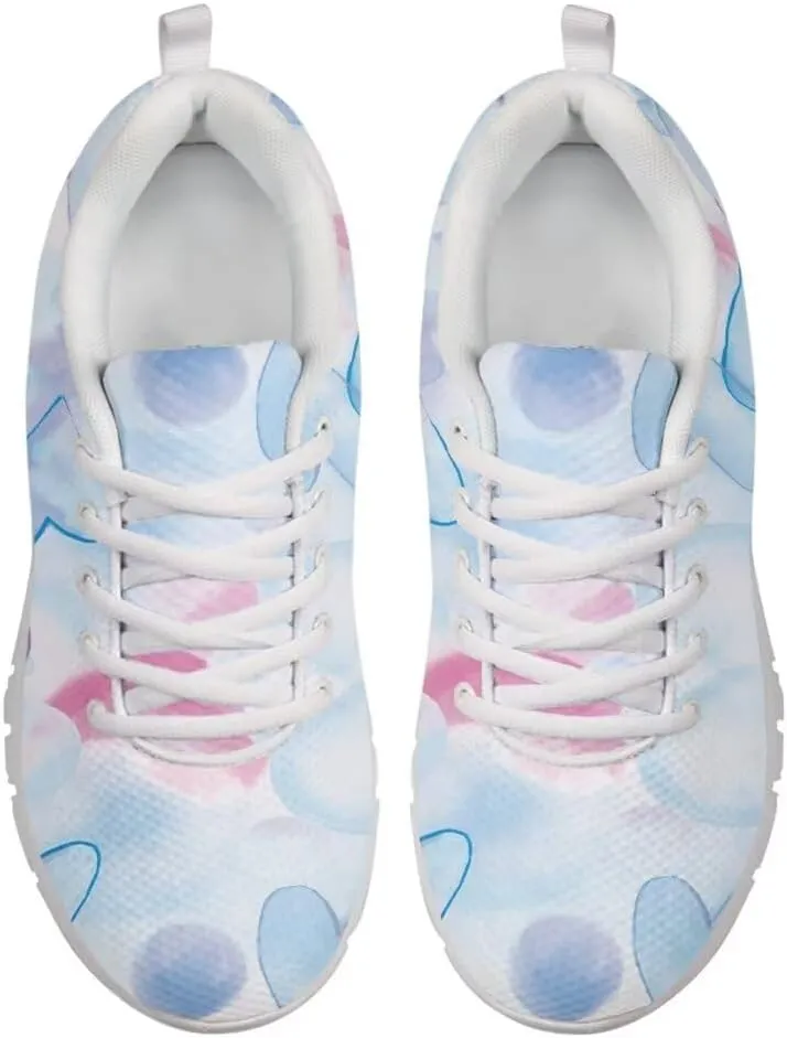 Women Shoes Lightweight Breathable Running Shoes Lace Up Walking Tennis Sneakers White Sole