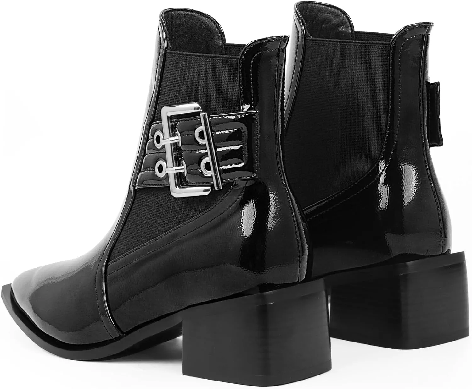 Women's Block Chunky Low Heel Ankle Boots Buckle Strap Booties