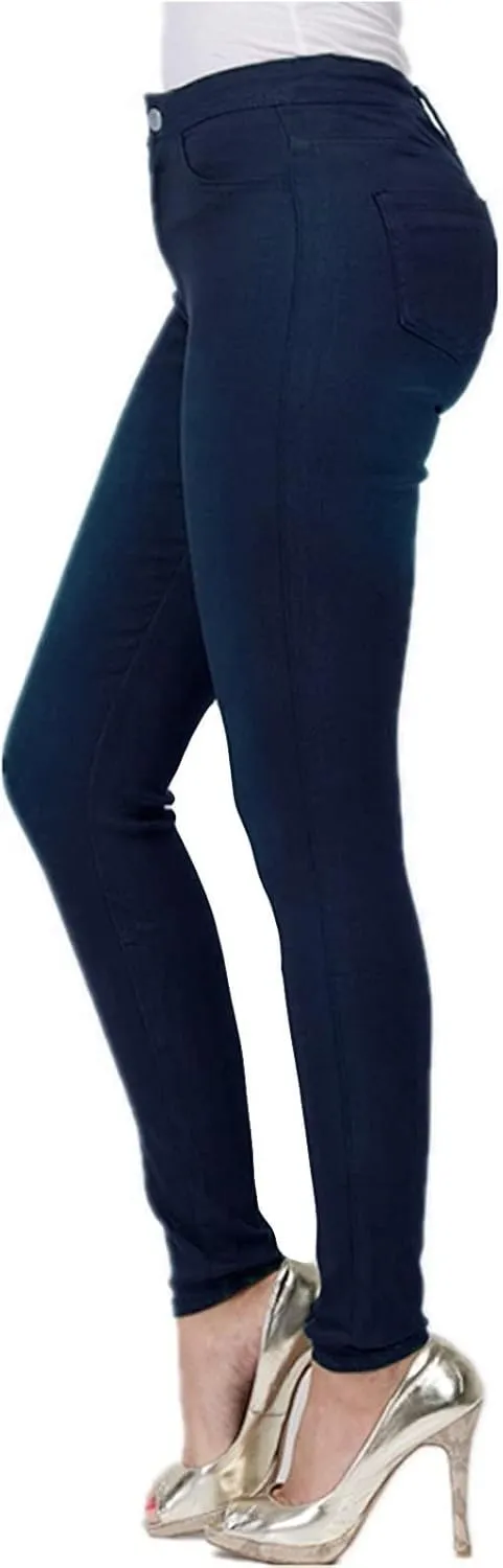 Womens Casual Tight Jeans Trendy Skinny High Waisted Slim Small Feet Denim Pants Work Office Business Lounge Trousers