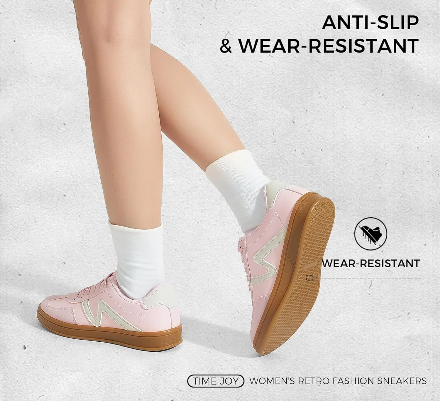 Women's Classic Retro Fashion Sneakers with Gum Sole Trendy Low Top Casual Shoes for Daily Wear, Walking & Outfits