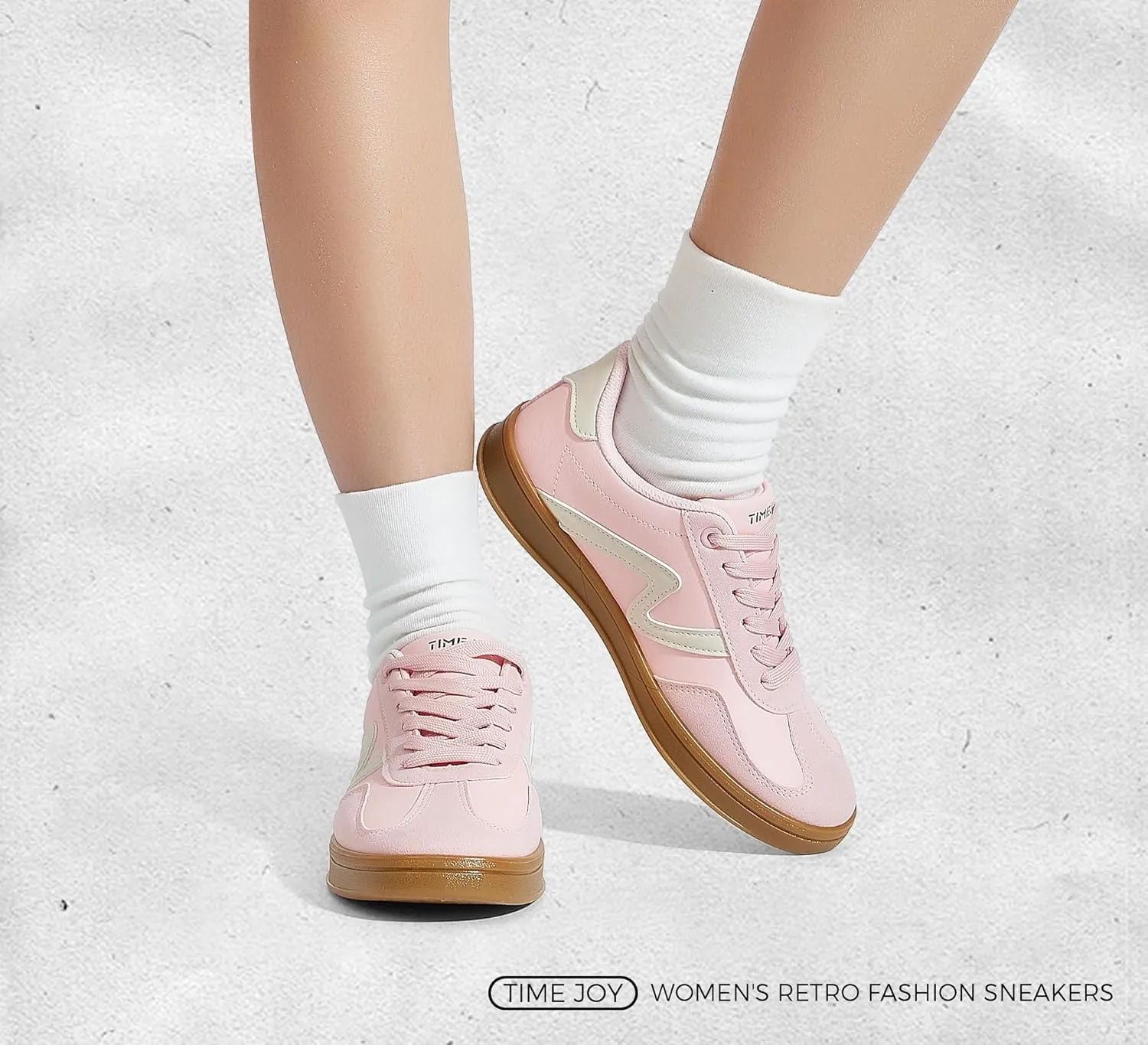 Women's Classic Retro Fashion Sneakers with Gum Sole Trendy Low Top Casual Shoes for Daily Wear, Walking & Outfits