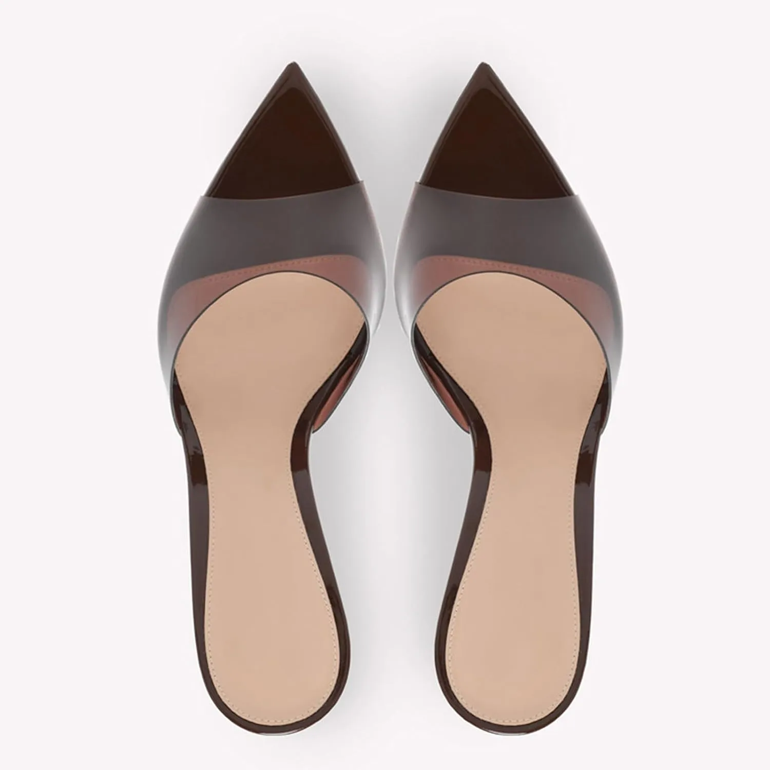Women's Clear Pointed Toe Slingback Stilettos Heel Sandals Fashion Sexy Comfortable Summer Open Toe Backless Slip On Dress Slides Sandals for Casual Outdoor Party Work Wedding
