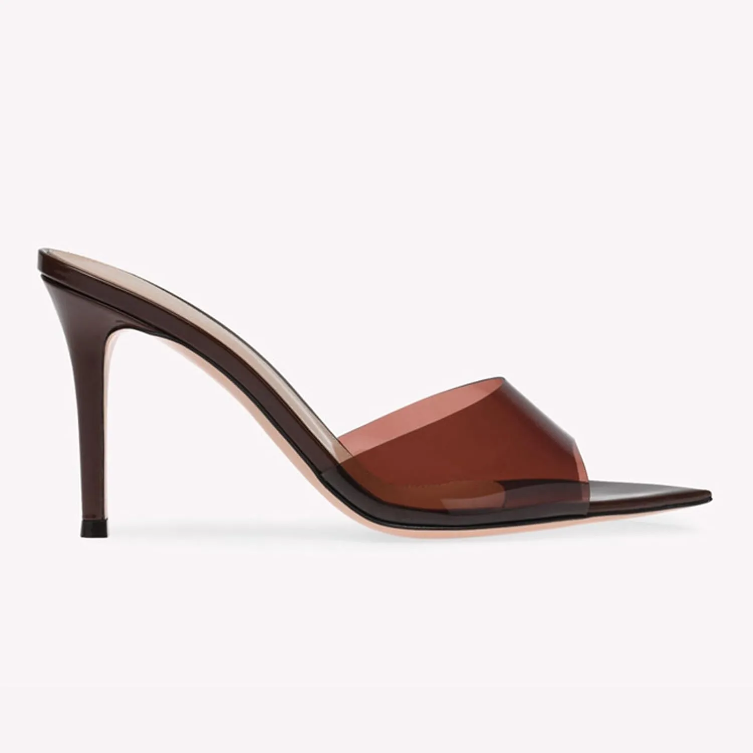 Women's Clear Pointed Toe Slingback Stilettos Heel Sandals Fashion Sexy Comfortable Summer Open Toe Backless Slip On Dress Slides Sandals for Casual Outdoor Party Work Wedding