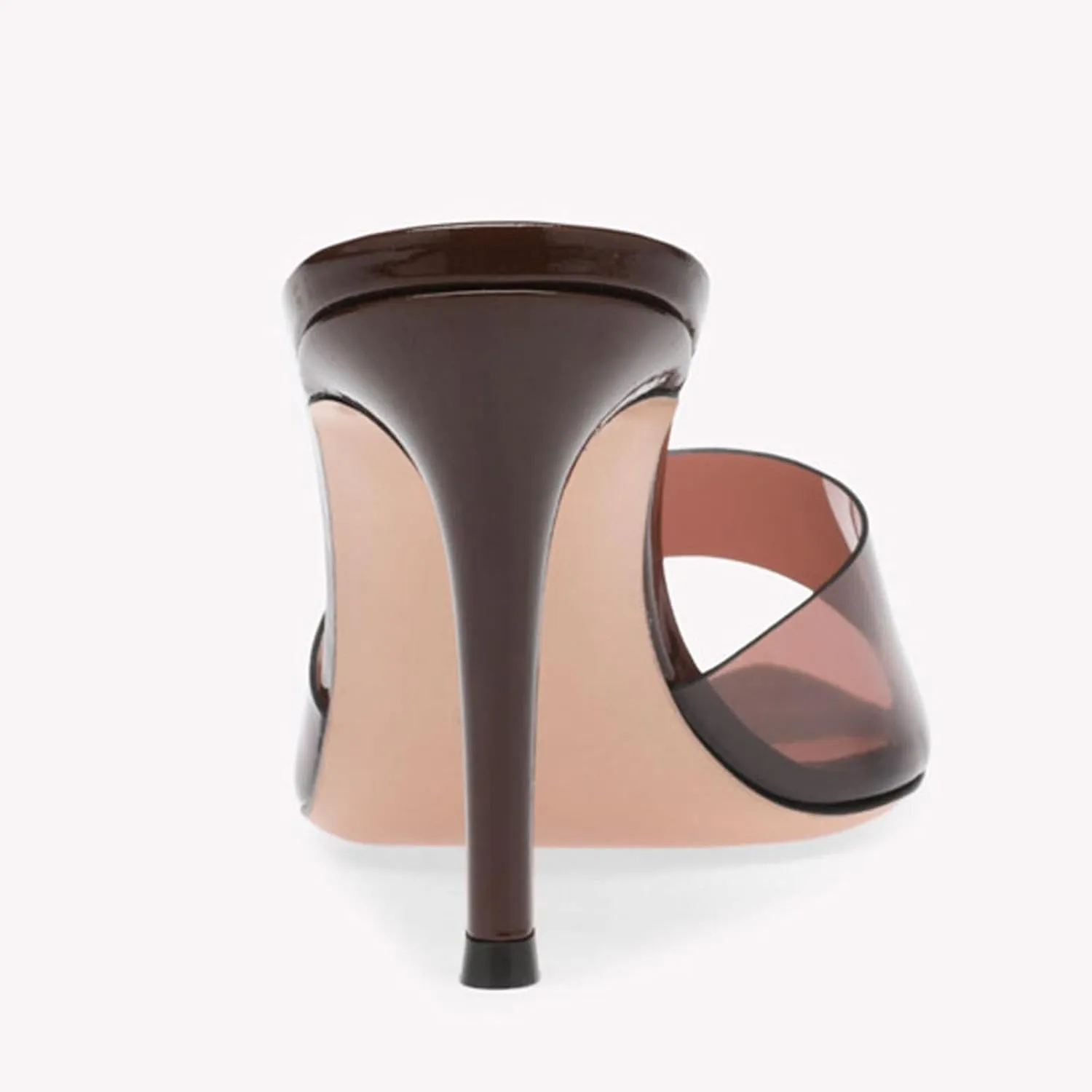 Women's Clear Pointed Toe Slingback Stilettos Heel Sandals Fashion Sexy Comfortable Summer Open Toe Backless Slip On Dress Slides Sandals for Casual Outdoor Party Work Wedding