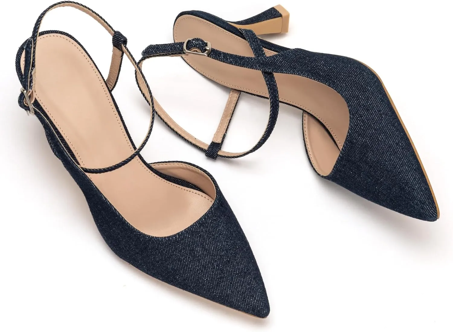 Women's Close Pointed Toe Strappy High Heels Stiletto Slingback Pumps Elegant D'Orsay Dress Wedding Party Shoes