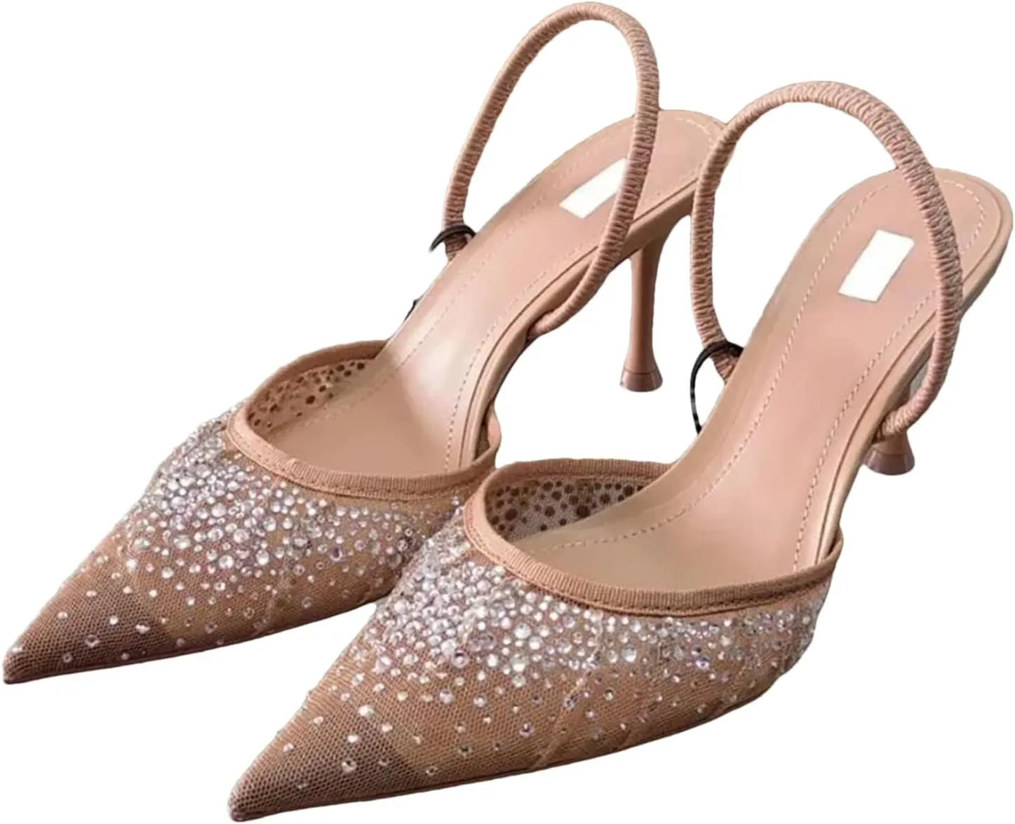 Women's Diamond Mesh Sandals, Slingback Party Heels