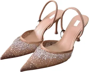 Women's Diamond Mesh Sandals, Slingback Party Heels
