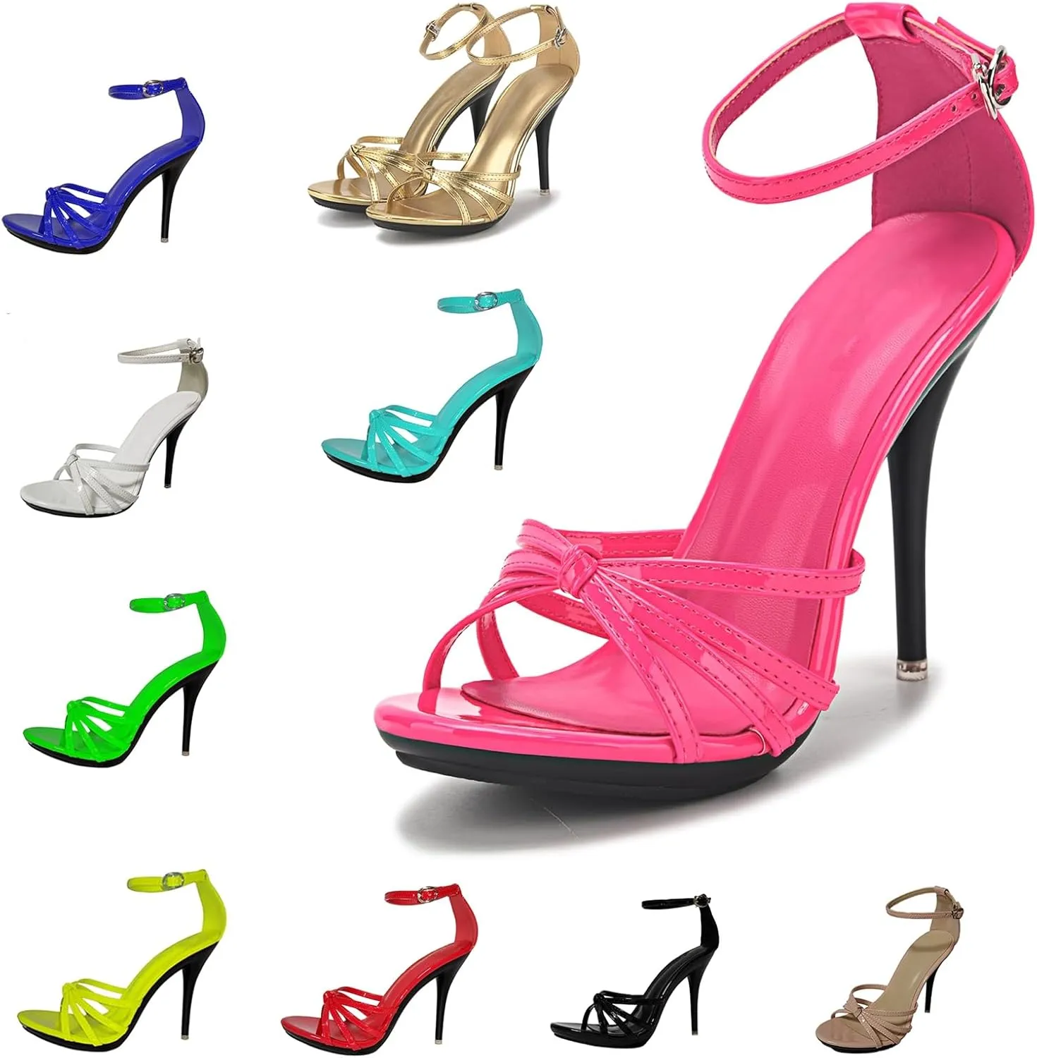 Womens Dressy Sandals Stiletto High Heel Strappy Party Evening Shoes
