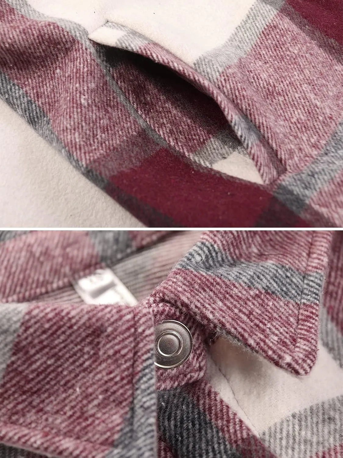 Women's Flannel Plaid Shacket Jacket Fashion Button Down Long Sleeve Casual Shirt Shackets Fall Clothes for Women