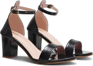 Women's Hi-Chunk High Heel Pump Sandals – Stylish Black Heels for Women, Elegant Heels for Parties, Date Nights, and Special Occasions