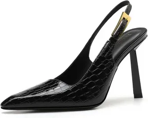 Women's High Heel Sandals Patent leather Needle Buckle Shallow Mouth Sexy Fashion Banquet Shoes