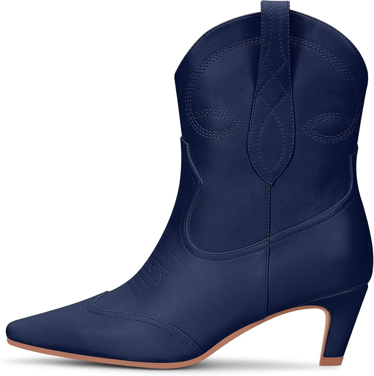 Women's kitten Heel Cowboy Cowgirl Western Ankle Embroided Booties