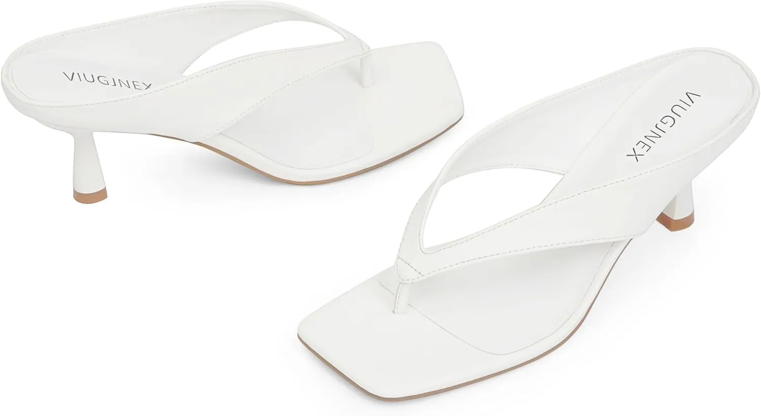 Women’s Kitten Heels Flip Flops Slip On Open Toe Low Heels Thong Square Slide Summer Fashion Party Heeled Dressy Sandals for Women