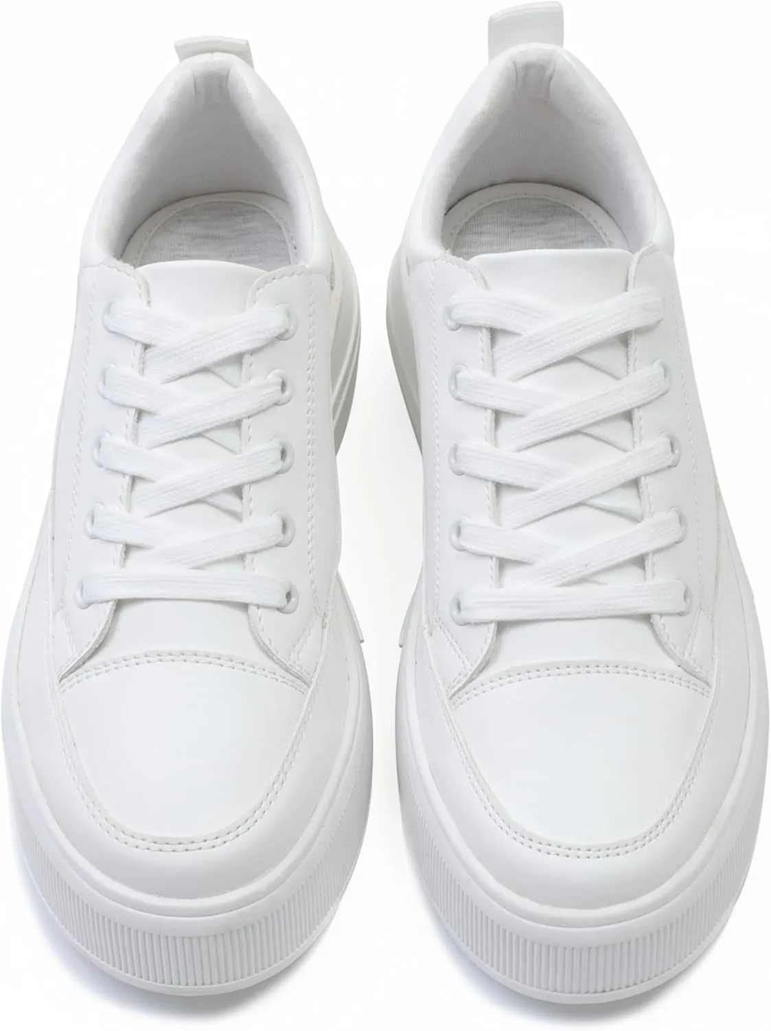 Women's Lace Up High Platform Sneaker, Classic Trendy Fashion PU Shoe