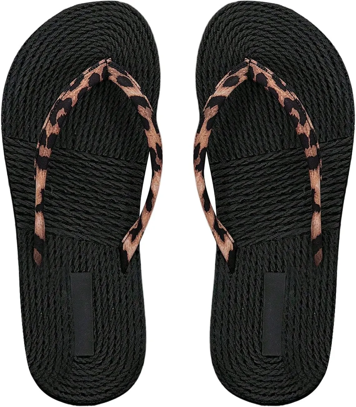Women's Leopard Print Flip Flops Open Toe Thong Sandals Holiday Tropical Flats Slippers