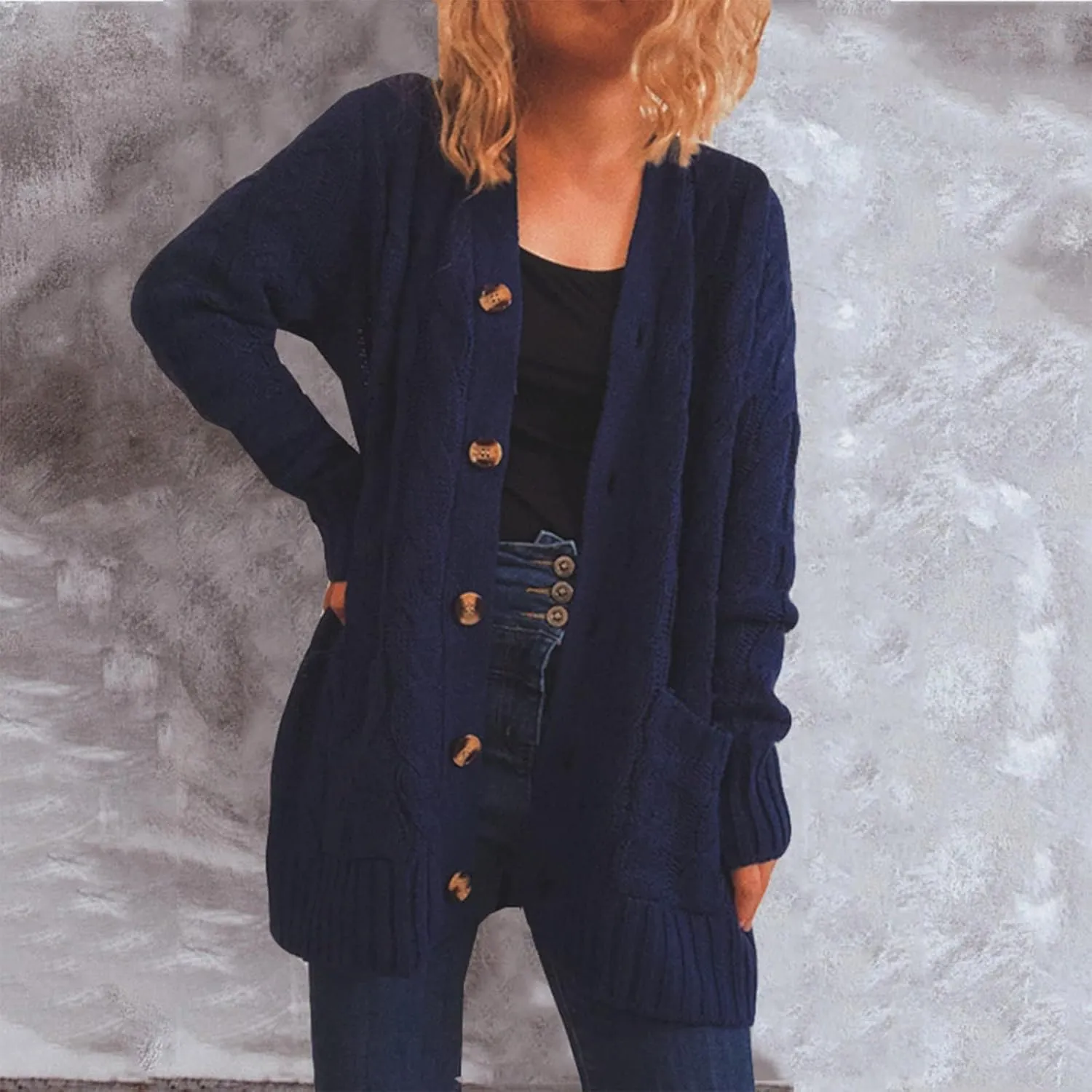 Women's Lightweight Cardigan Sweaters Casual Long Sleeve Open Front Drop Shoulder Oversized Fall Trendy Knitwear