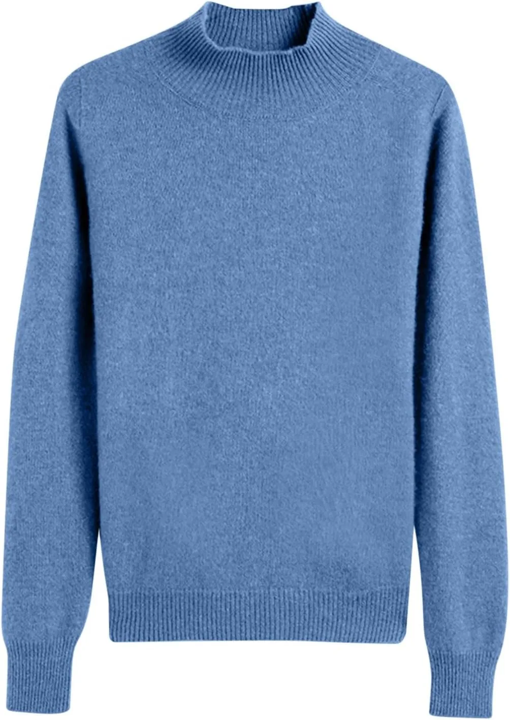 Womens Lightweight Sweaters Warm Cozy Soft Long Sleeve Mock Neck Knit Pullover Sweater Winter Basic Tee Tops