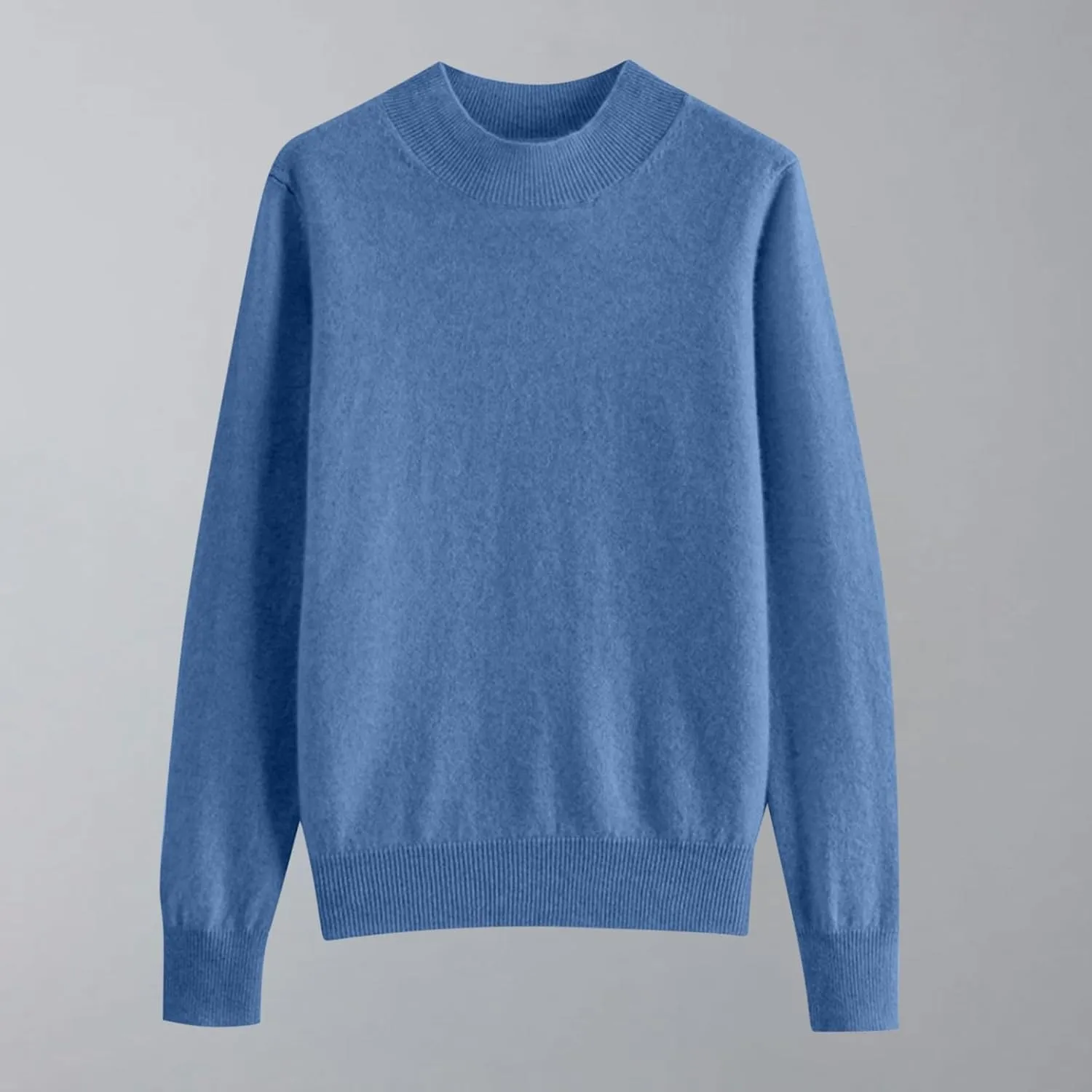 Womens Lightweight Sweaters Warm Cozy Soft Long Sleeve Mock Neck Knit Pullover Sweater Winter Basic Tee Tops
