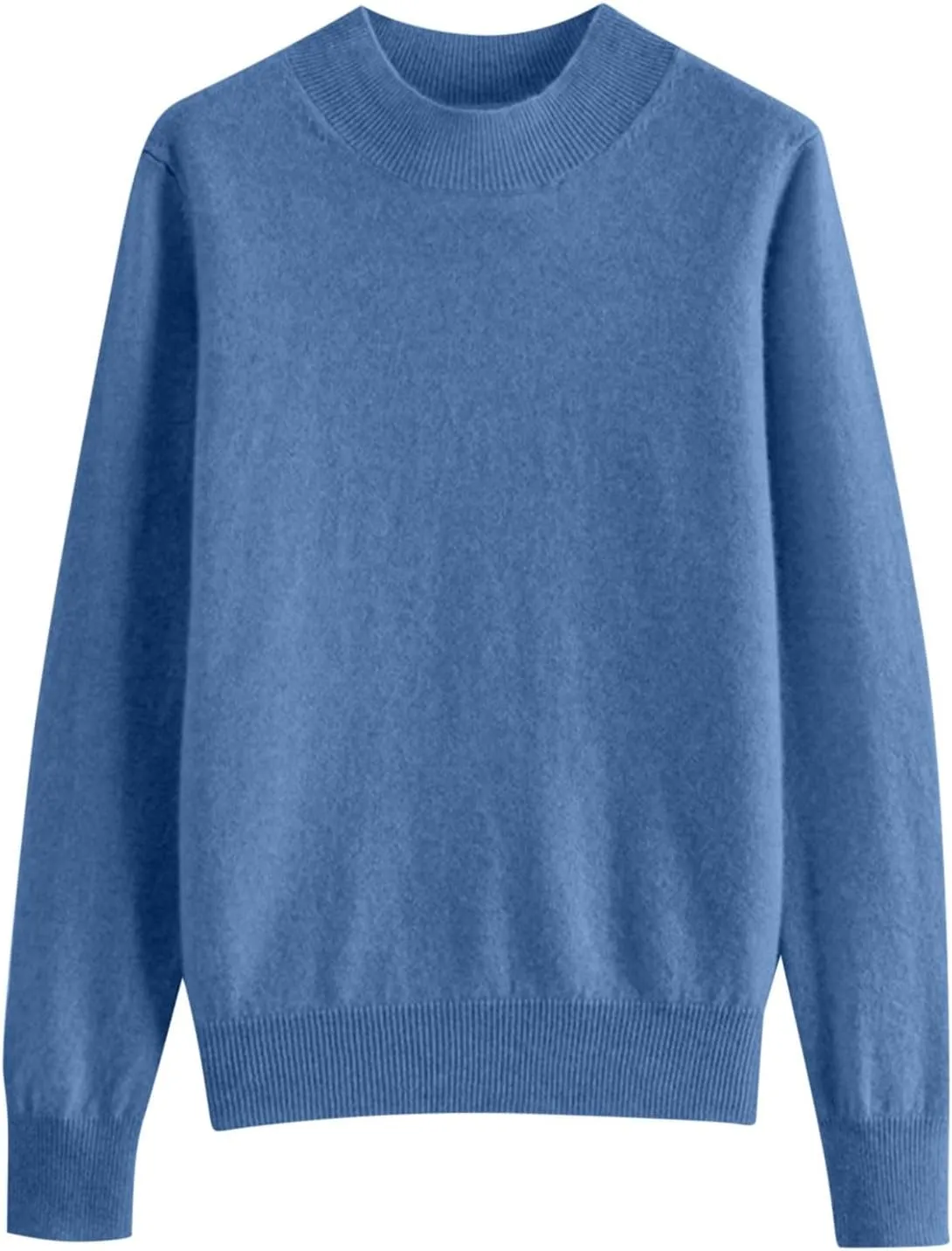 Womens Lightweight Sweaters Warm Cozy Soft Long Sleeve Mock Neck Knit Pullover Sweater Winter Basic Tee Tops