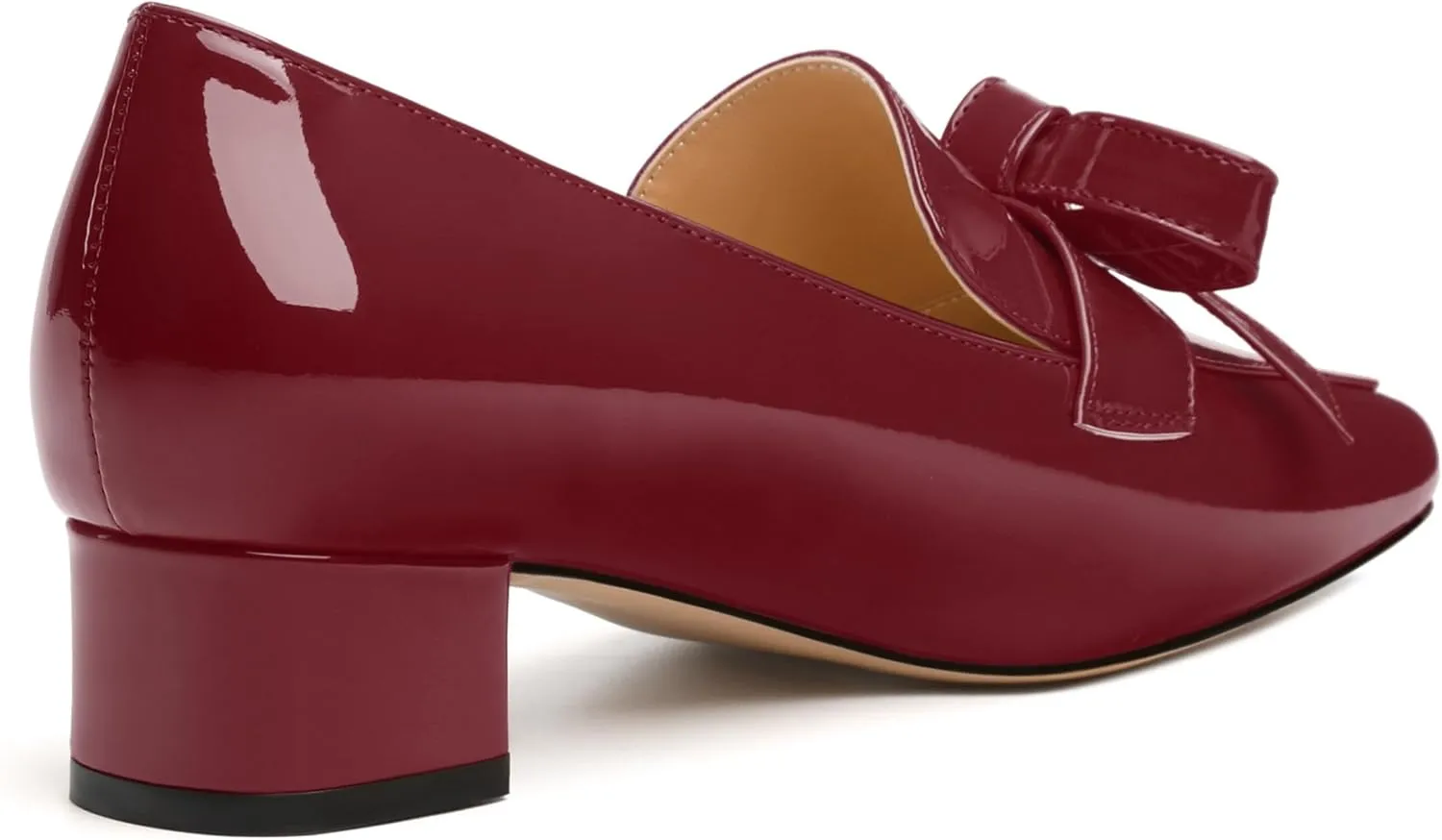 Womens Loafer with Heel, Comfortable Chunky Heels for Women, Loafers Shoes with Bowknot Womens Bunion Dress Shoes
