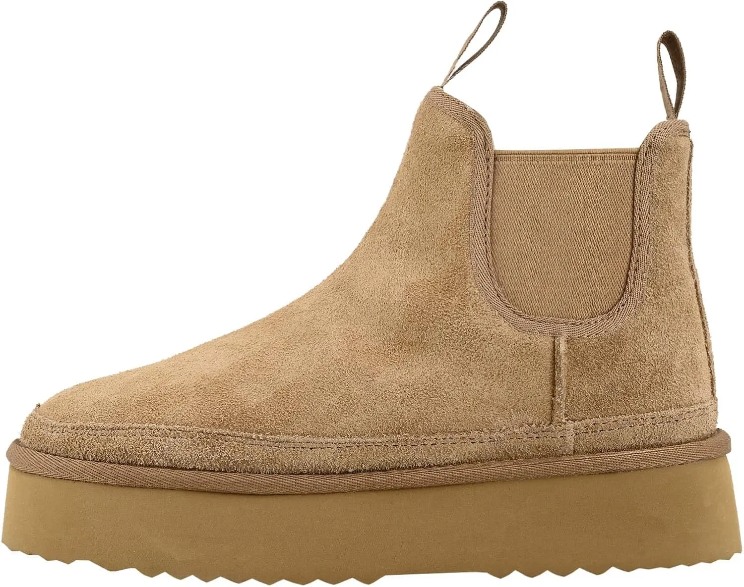 Women's Mini Snow Boots Platform Chelsea Winter Warm Faux Fur Lined Suede Indoor Outdoor Anti-Slip Classic Comfortable Flat Ankle Bootie