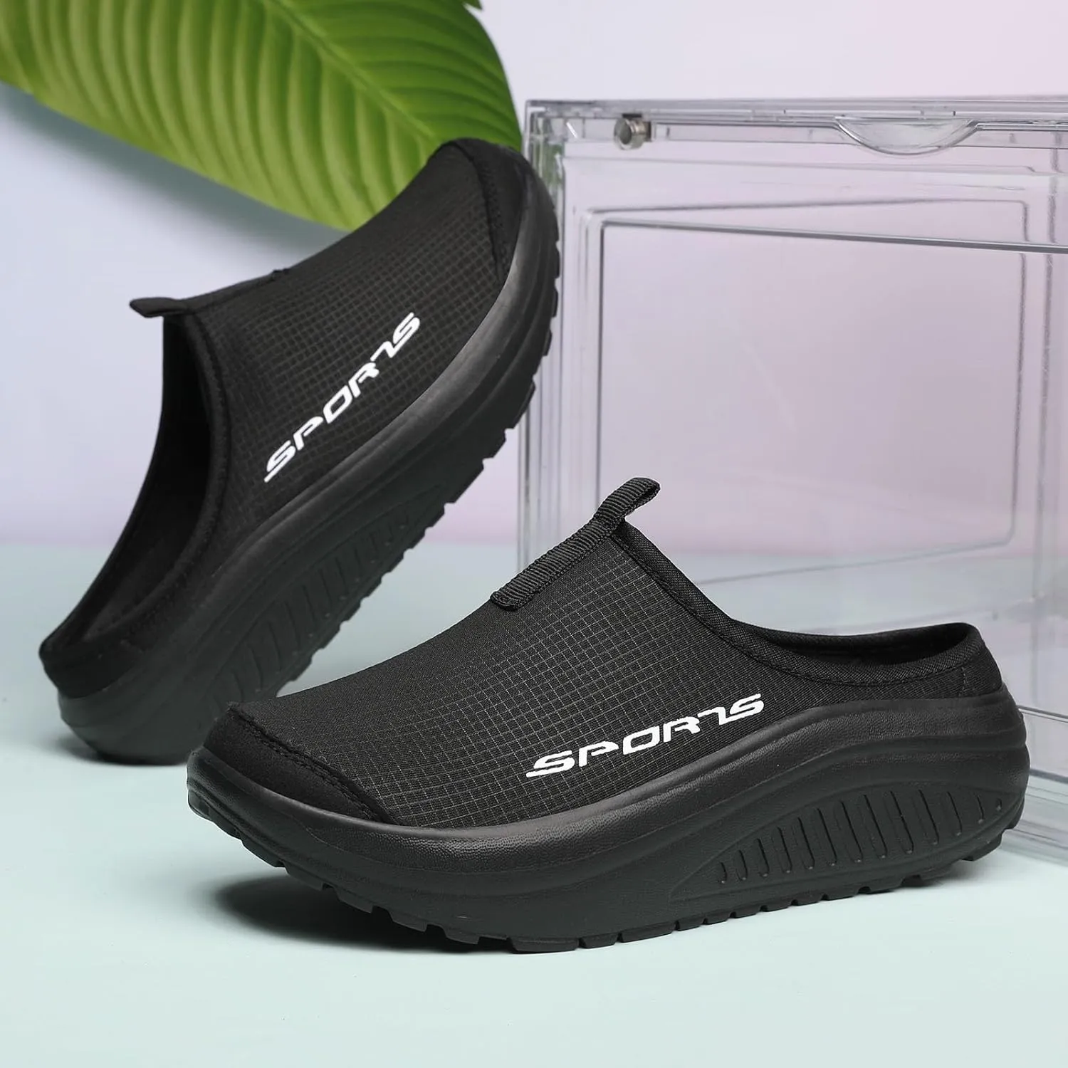 Women's No Limits Slip-On Mule Walking Shoes Women Fashion Sneakers Comfort Wedge Platform Loafers