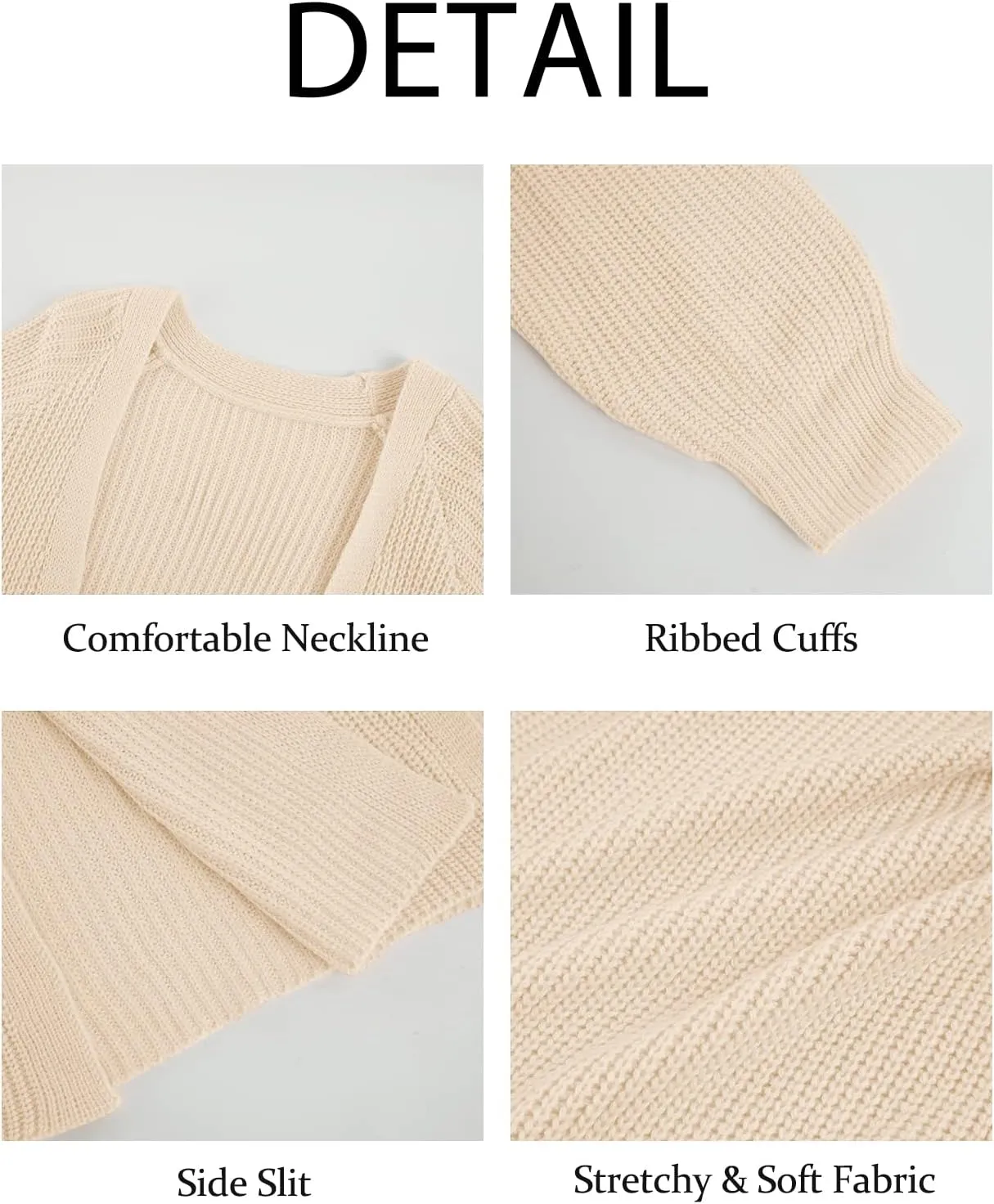 Women's Oversized Long Cardigan Sweaters Long Sleeve Split Open Front Drape Knit Duster Coat