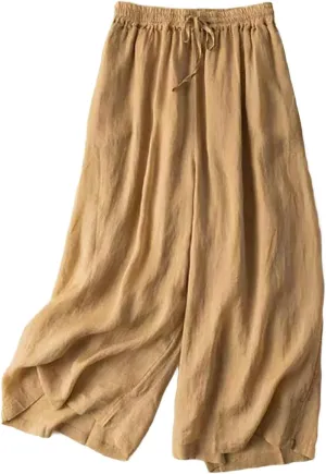 Womens Oversized Loose Linen Pant Trendy Plus Size Daily Office Relax Palazzo Trouser High Waist Wide Leg Casual Pant