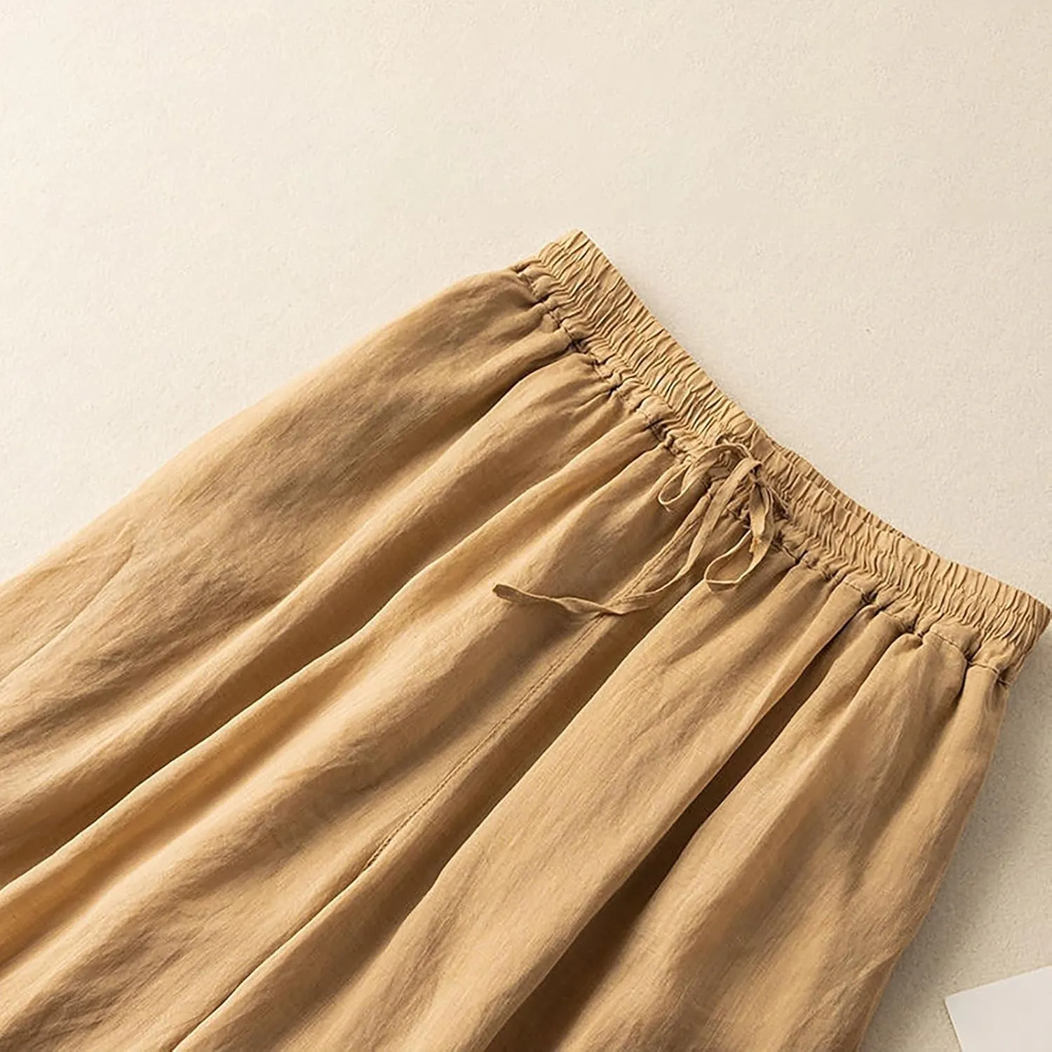 Womens Oversized Loose Linen Pant Trendy Plus Size Daily Office Relax Palazzo Trouser High Waist Wide Leg Casual Pant
