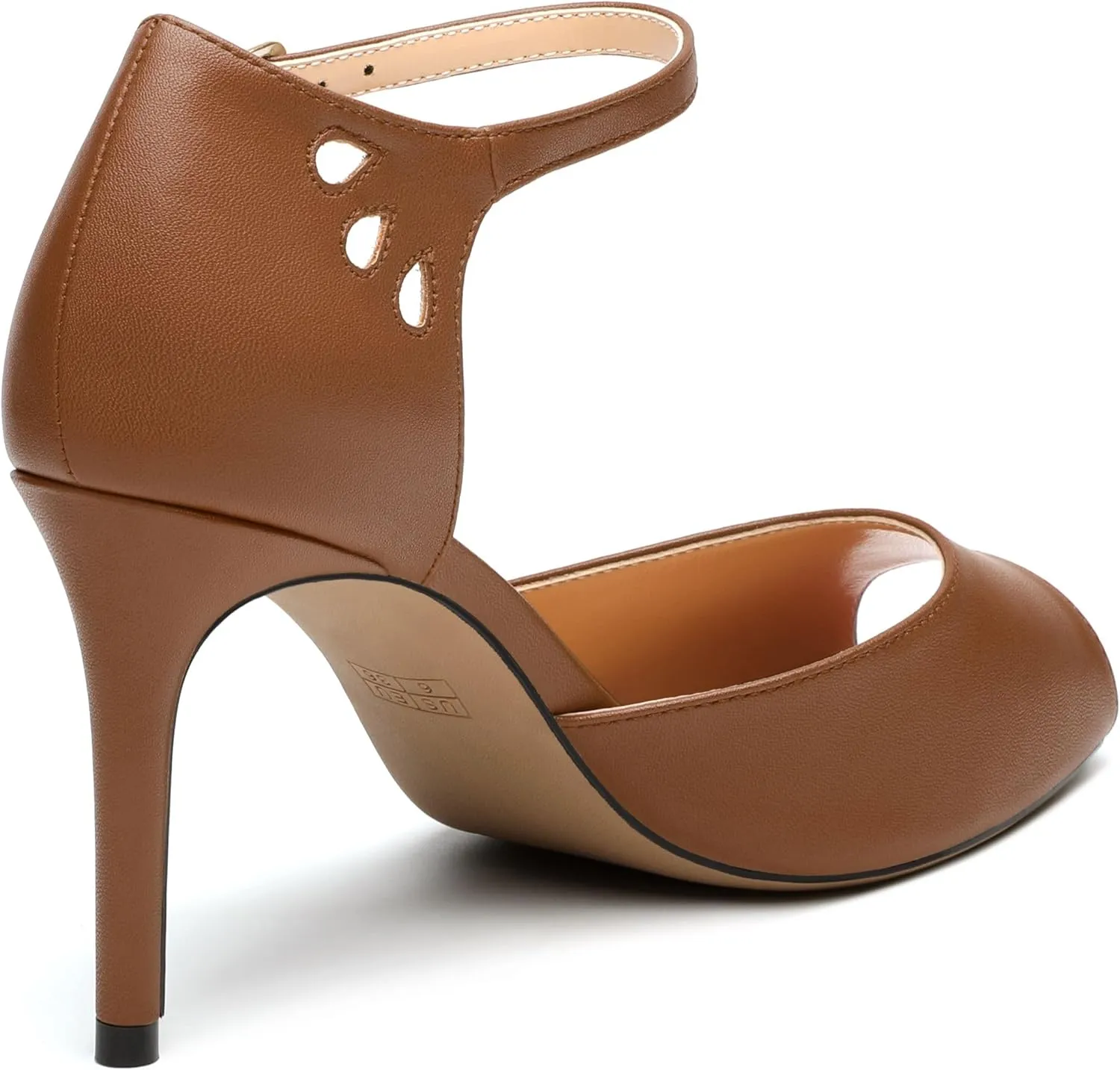 Women's Peep Toe High Heels Ankle Straps Buckles Evening Party Prom Sandals 3.3Inch