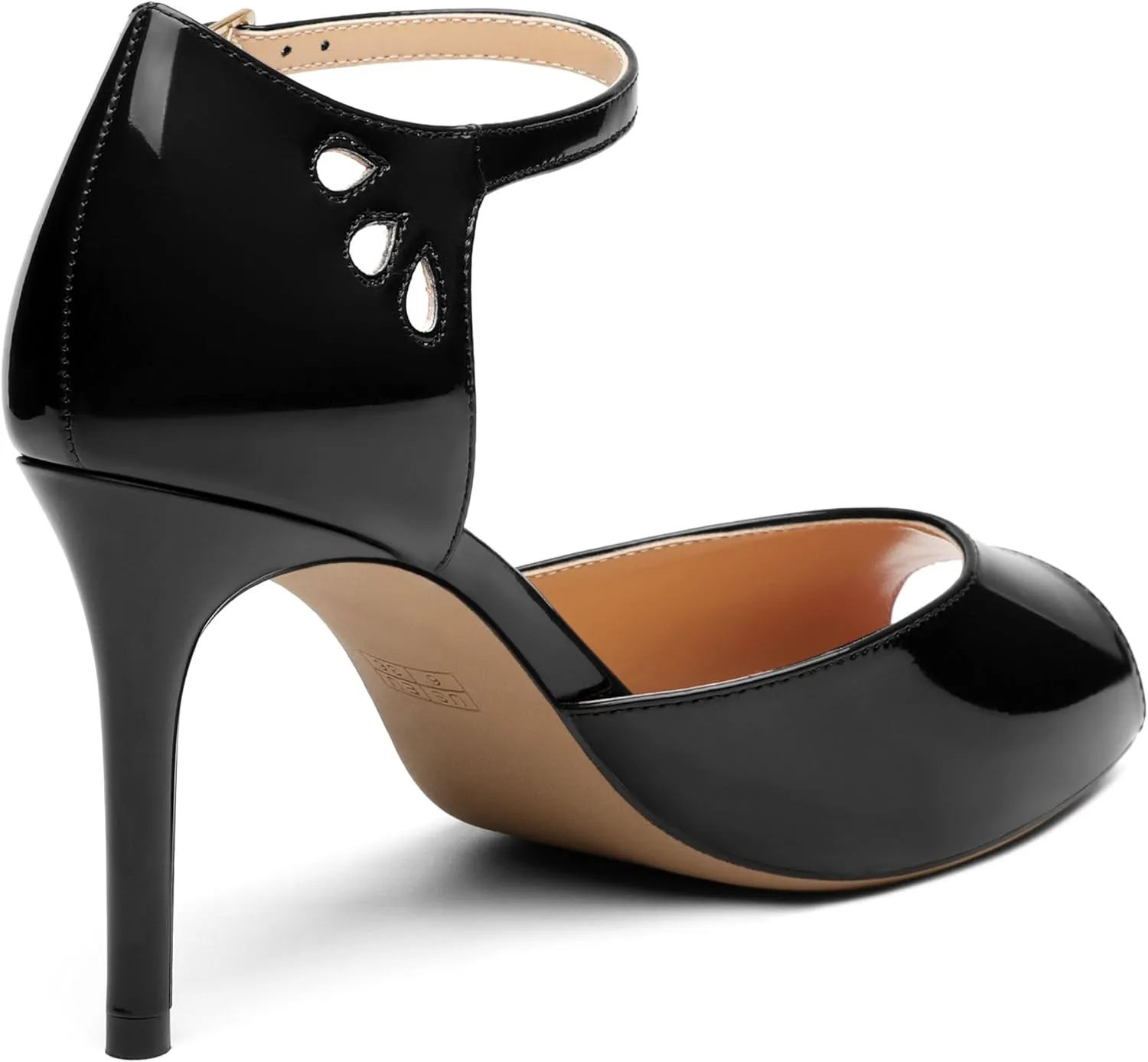 Women's Peep Toe High Heels Ankle Straps Buckles Evening Party Prom Sandals 3.3Inch