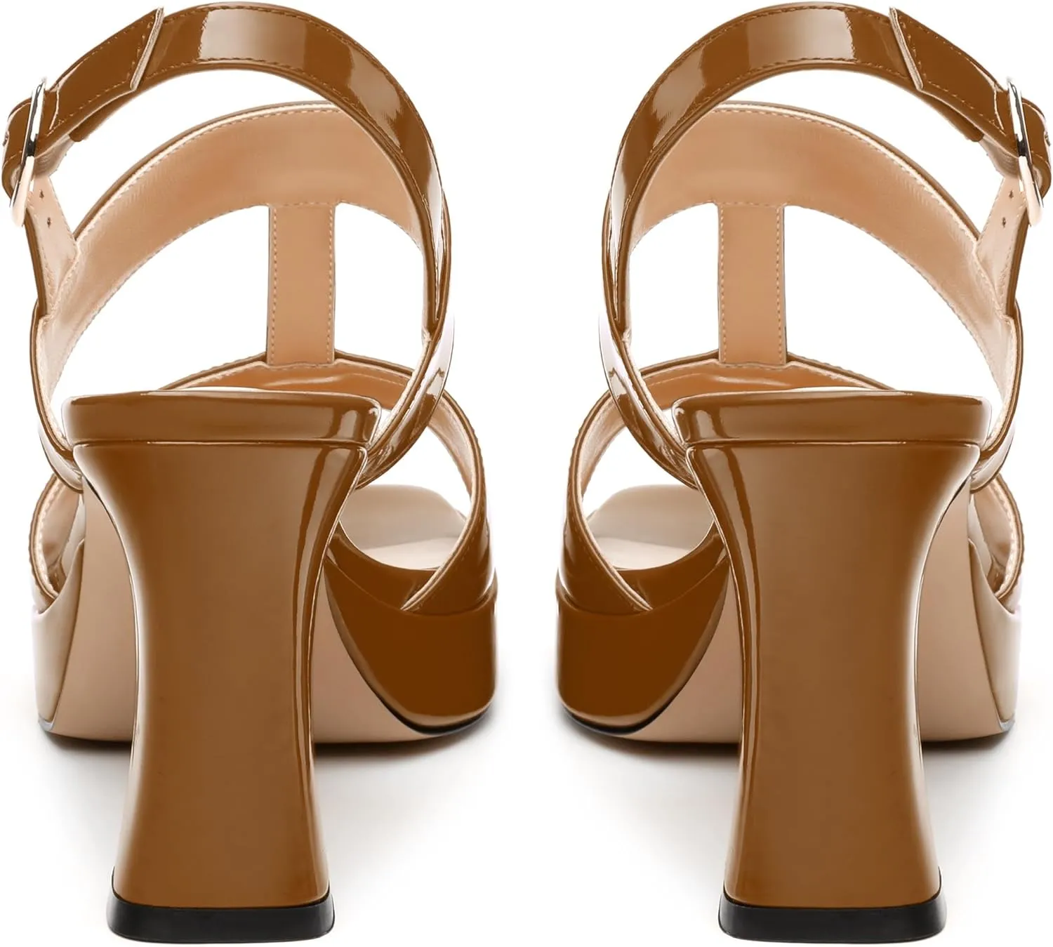 Women's Platform Sandals, Buckle Ankle Strap Open Toe Heeled Sandal, Fashion High Heel Sandals for Wedding Partying Dating